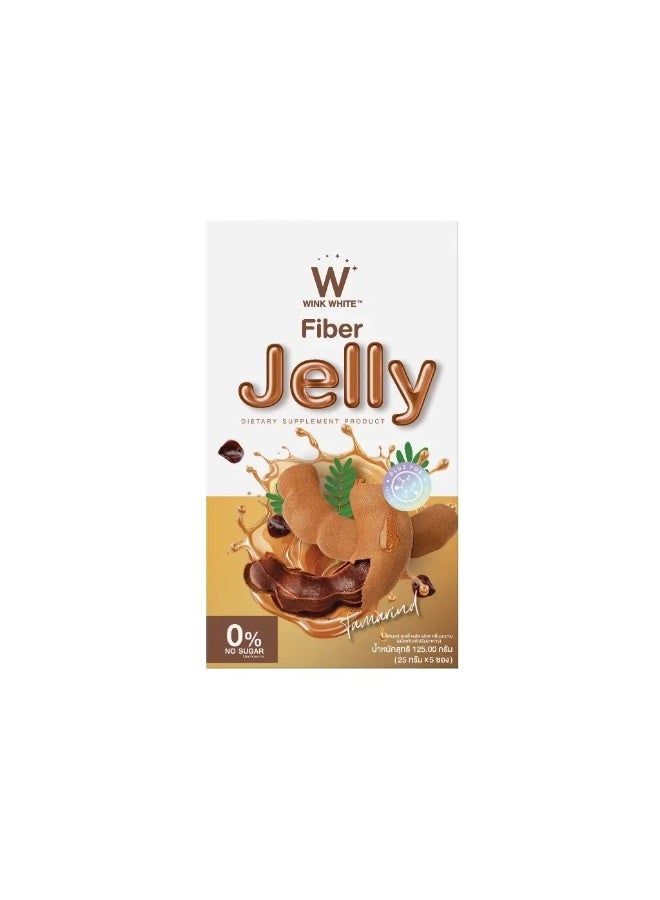 Wink White Fiber Jelly Tamarind | Fiber Complex with Beta Glucan & Chitosan | Zero Sugar Jelly Supplement | Prebiotic Probiotic | 5 Sachets - Image 1